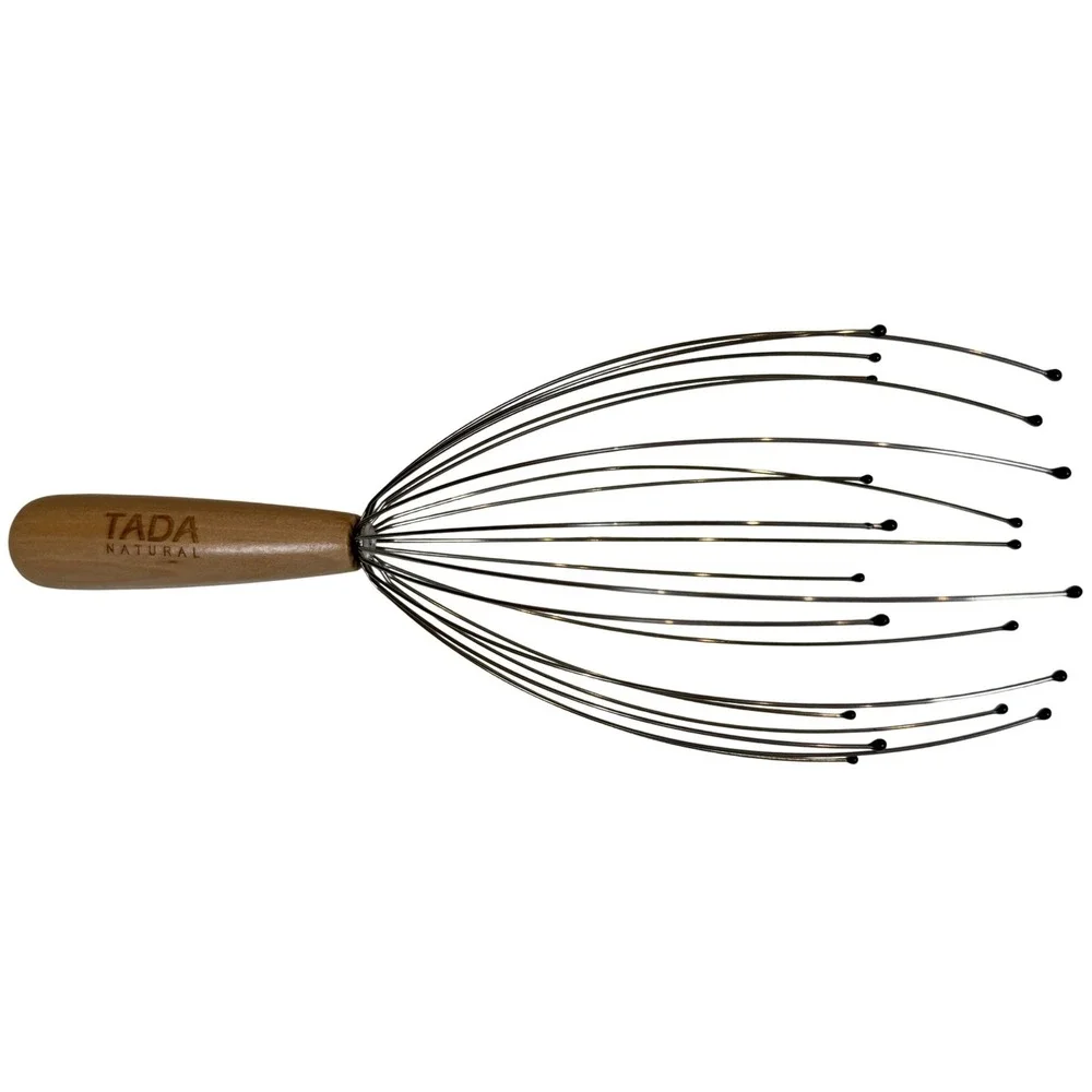 Tada Natural Scalp Massager Wooden Handle HandheldHead Stress Relief Spider Tool